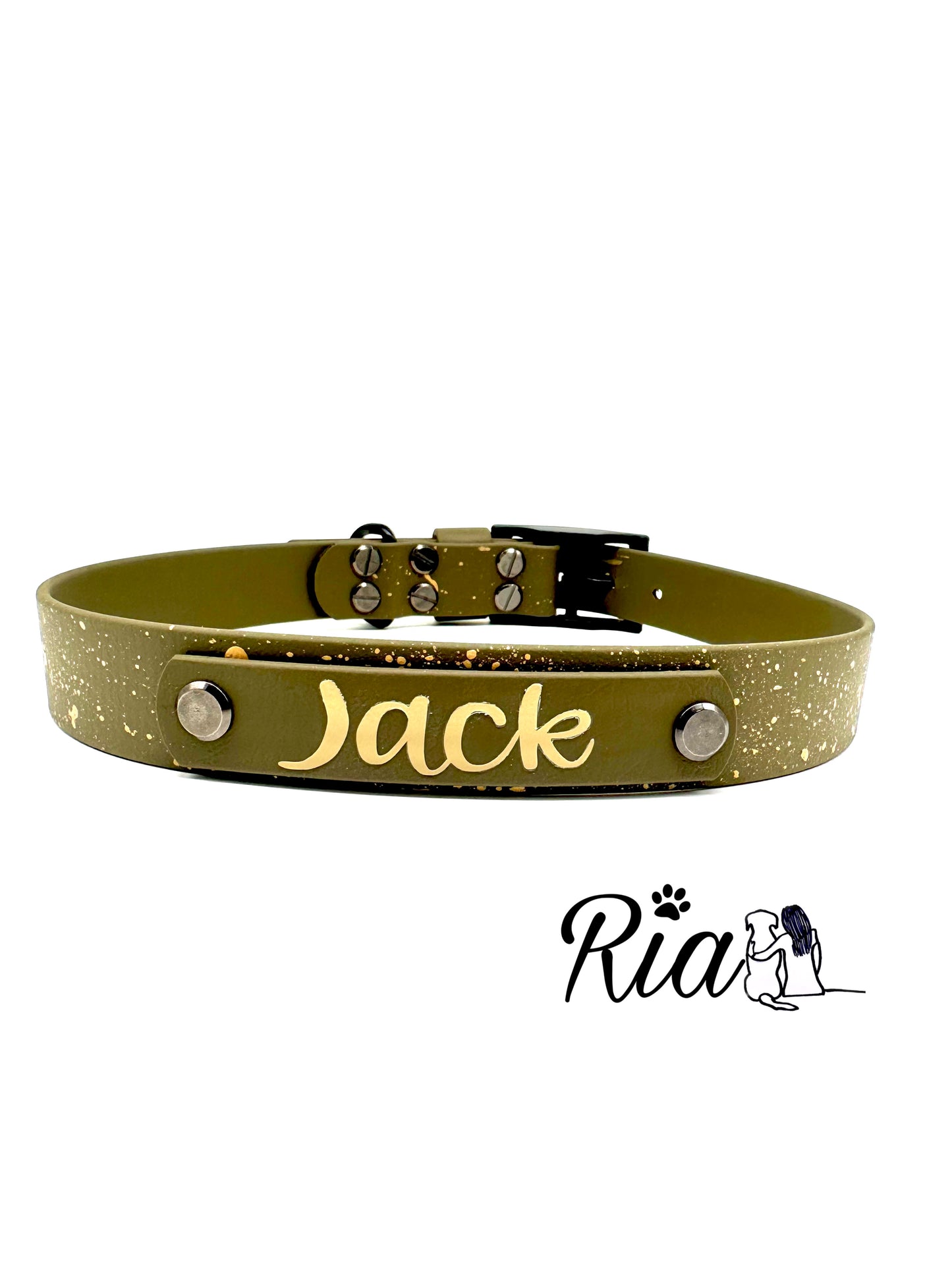 Biothane Halsband - Personalisiert und mit Farbklecksen