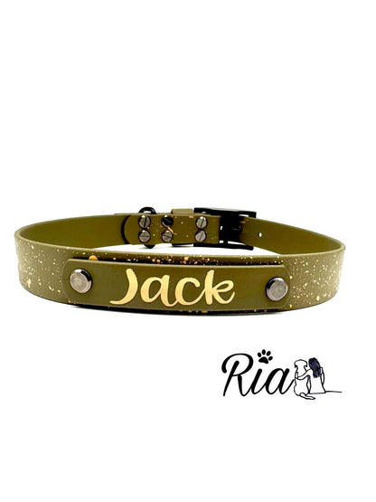 Biothane Halsband - Personalisiert und mit Farbklecksen